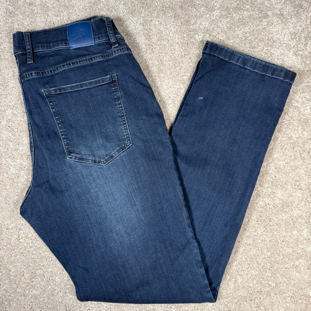 Mugsy Jeans Fultons Casual Dark Wash Men's 35 Denim Slim‎ Straight Blue